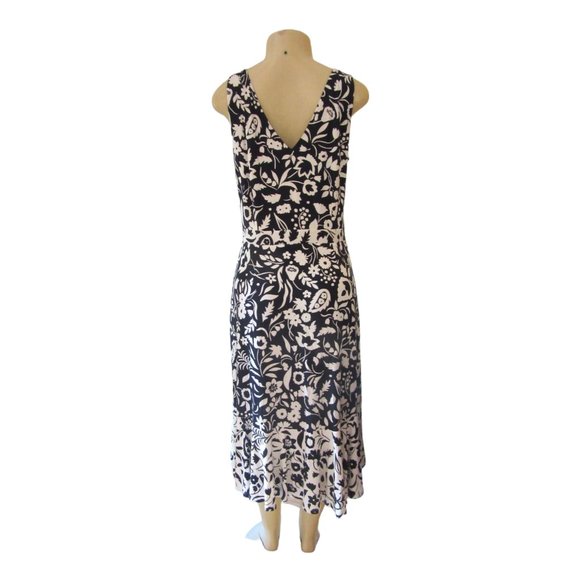 Boden Women's Navy Blue White Elisa Floral Jersey Knit Sleeveless Dress Size 8R - Picture 4 of 5